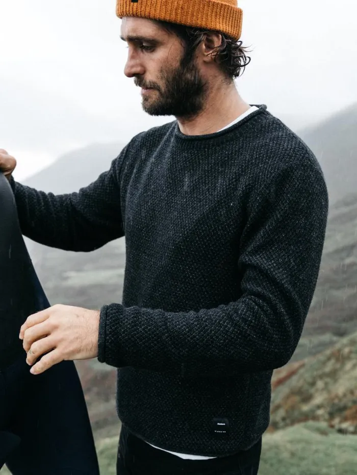 Men Barents Jumper Raven Finisterre Knitwear