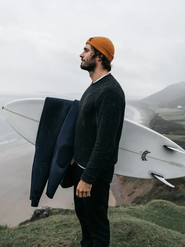 Men Barents Jumper Raven Finisterre Knitwear