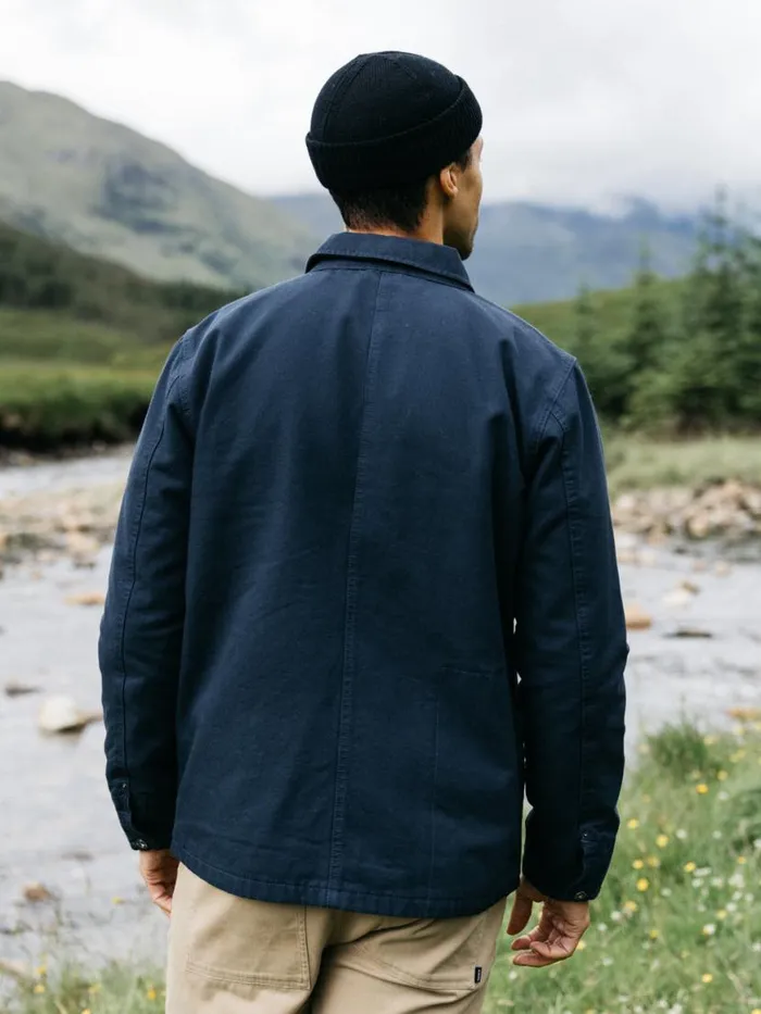 Men Basset Flannel Lined Jacket Navy Finisterre Shirts