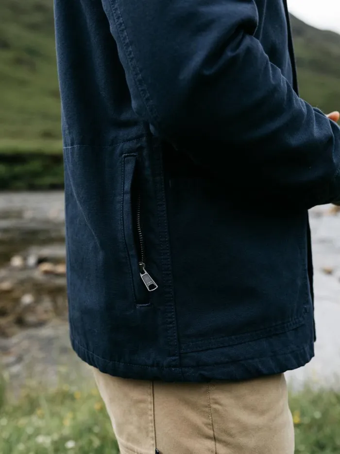 Men Basset Flannel Lined Jacket Navy Finisterre Shirts