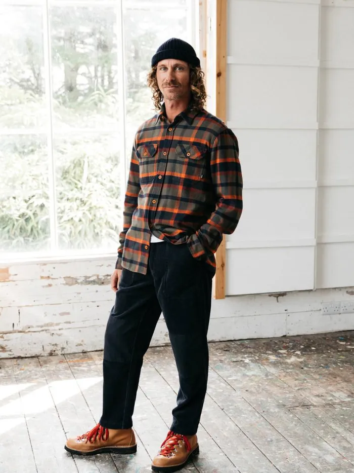 Men Beardsmore Shirt Dark Rosewood Check Finisterre Shirts