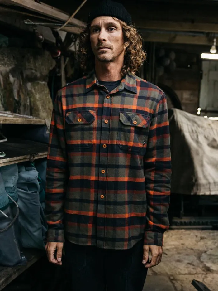 Men Beardsmore Shirt Dark Rosewood Check Finisterre Shirts