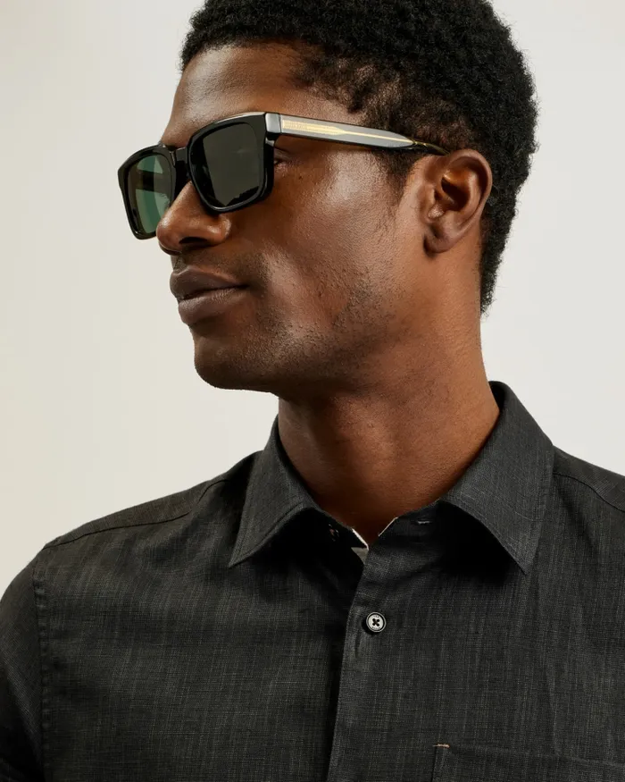 Men BENNIIE 8211 Chunky Square Acetate Sunglasses Black Ted Baker Sunglasses