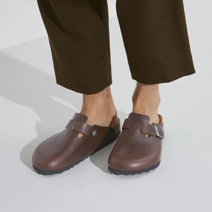 Men Birkenstock Clogs Boston Grip Vintage Wood Roast