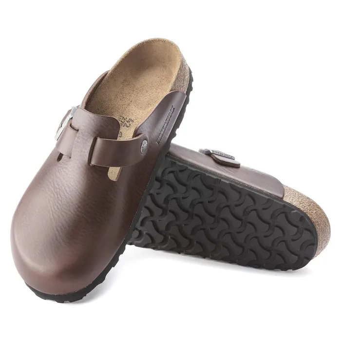 Men Birkenstock Clogs Boston Grip Vintage Wood Roast