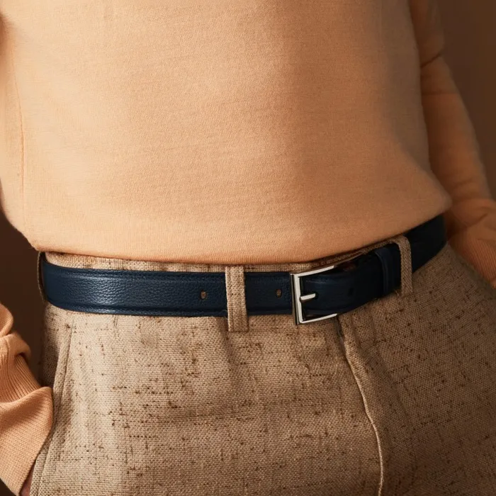 Men Bizzbelt Belt 8211 Grained Calf Leather 8211 Navy Christian Louboutin Belts