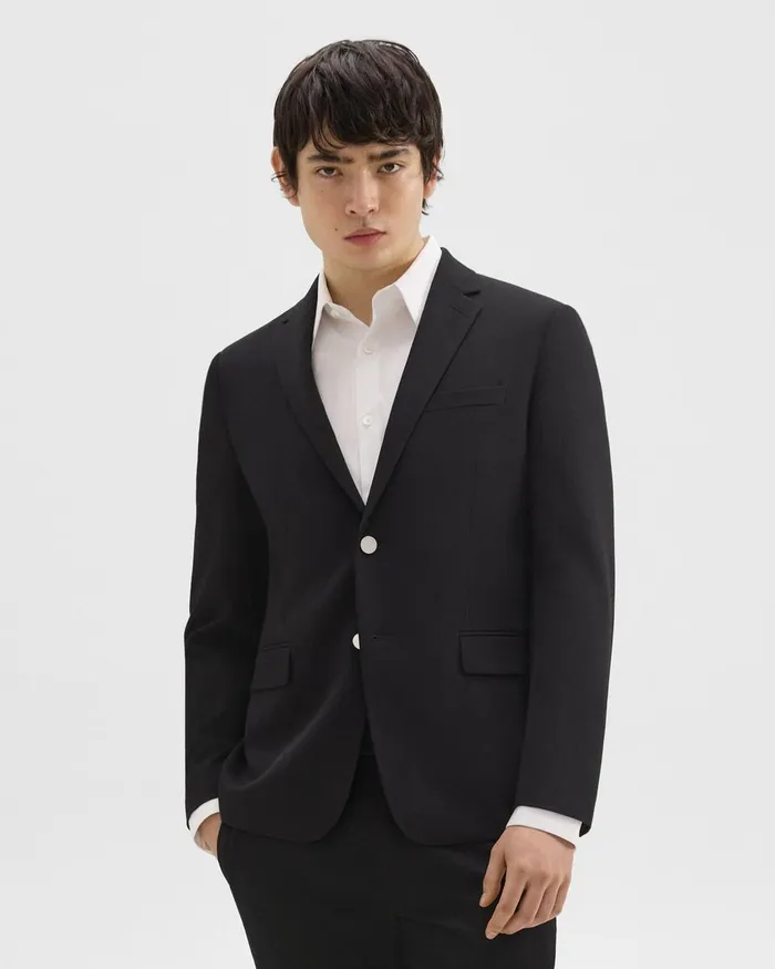 Men Blazers Jackets Theory Morton Blazer In Textured Gabardine Black