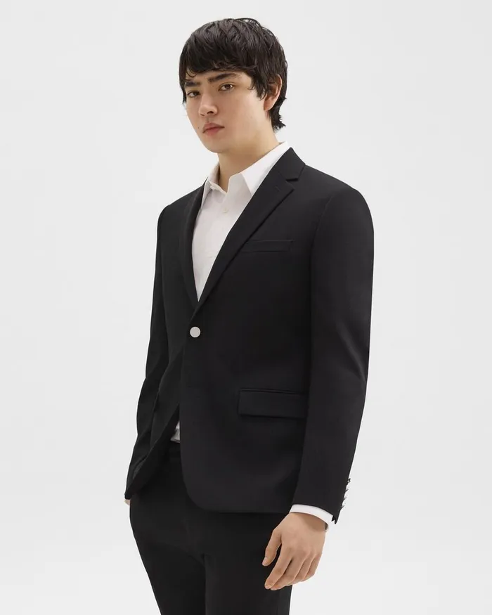 Men Blazers Jackets Theory Morton Blazer In Textured Gabardine Black