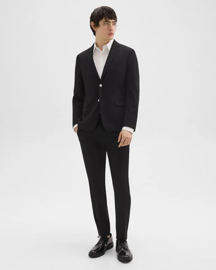Men Blazers Jackets Theory Morton Blazer In Textured Gabardine Black