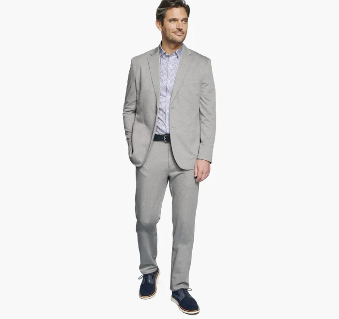 Men Blazers Johnston and Murphy XC Flex Knit Blazer Gray Twill