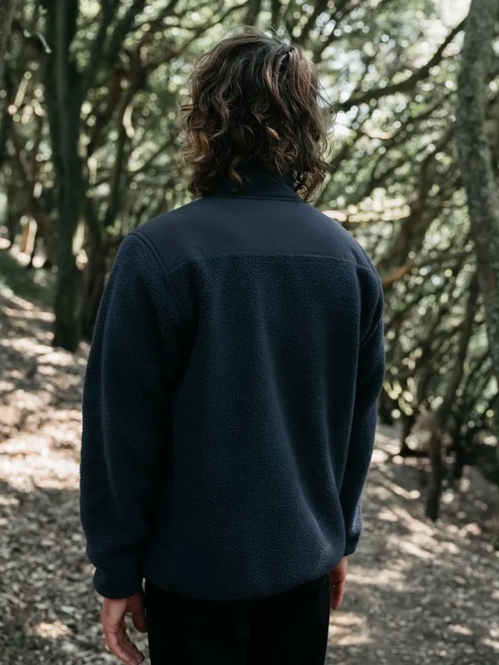 Men Bolster 14 Zip Fleece Navyharvest Gold Finisterre Fleece