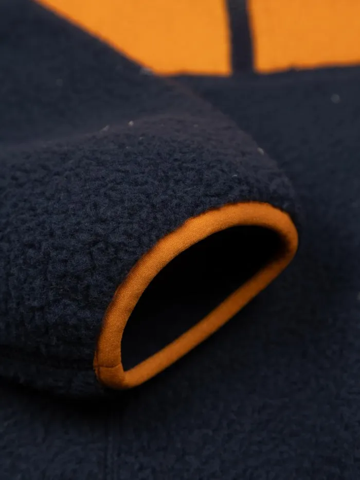 Men Bolster 14 Zip Fleece Navyharvest Gold Finisterre Fleece