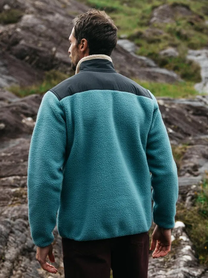Men Bolster 14 Zip Fleece Ocean Stormoatmeal Finisterre Fleece