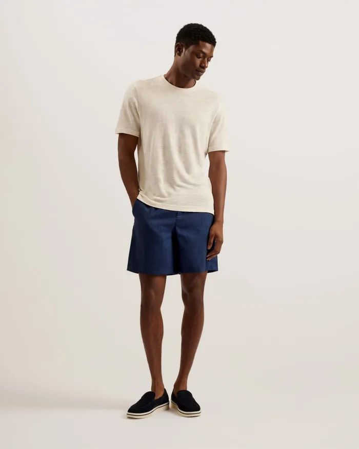 Men BRIXTUN 8211 Linen Blend Elasticated Shorts Navy Ted Baker Shorts Men BRIXTUN 8211 Linen Blend Elasticated Shorts Navy Ted Baker Shorts