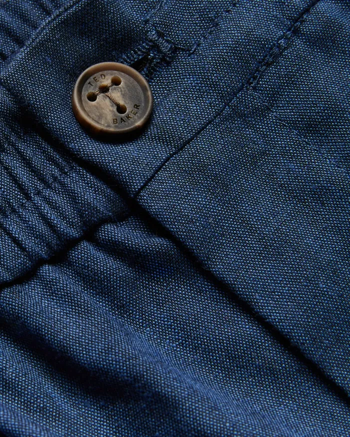 Men BRIXTUN 8211 Linen Blend Elasticated Shorts Navy Ted Baker Shorts Men BRIXTUN 8211 Linen Blend Elasticated Shorts Navy Ted Baker Shorts
