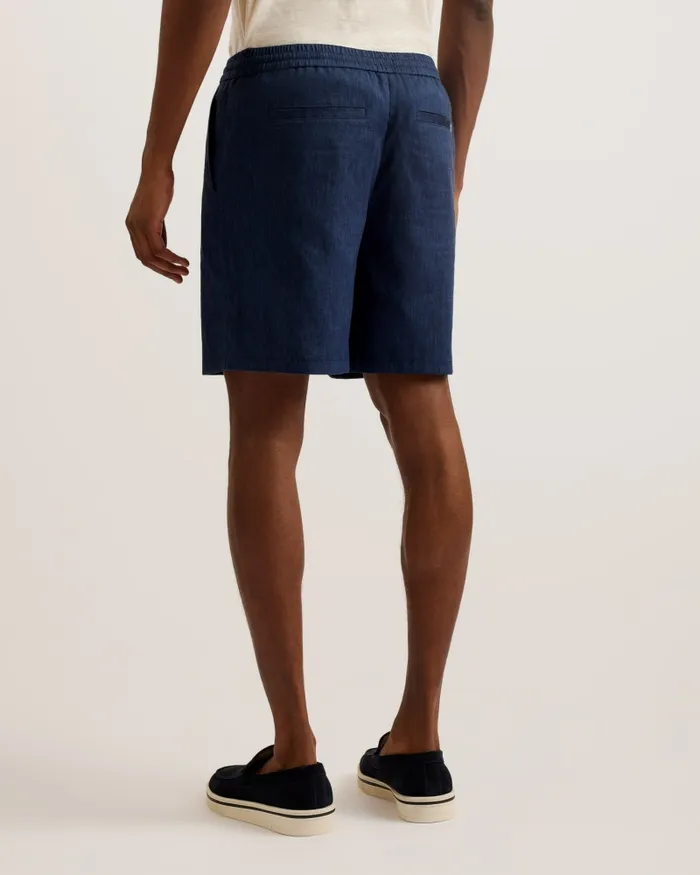 Men BRIXTUN 8211 Linen Blend Elasticated Shorts Navy Ted Baker Shorts Men BRIXTUN 8211 Linen Blend Elasticated Shorts Navy Ted Baker Shorts
