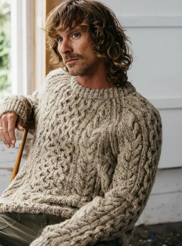 Men Cabet Jumper Oatmeal Finisterre Knitwear