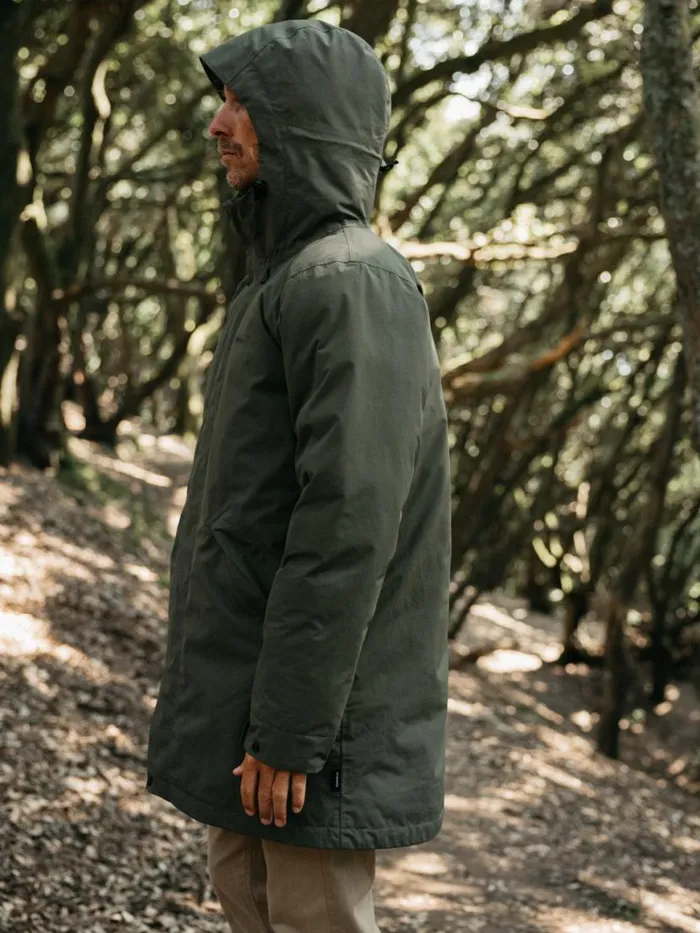 Men Caelus Waterproof Parka Olive Finisterre Jackets Coats and Gilets