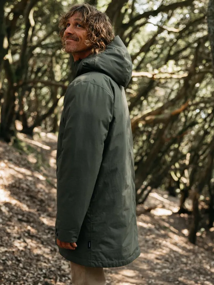 Men Caelus Waterproof Parka Olive Finisterre Jackets Coats and Gilets