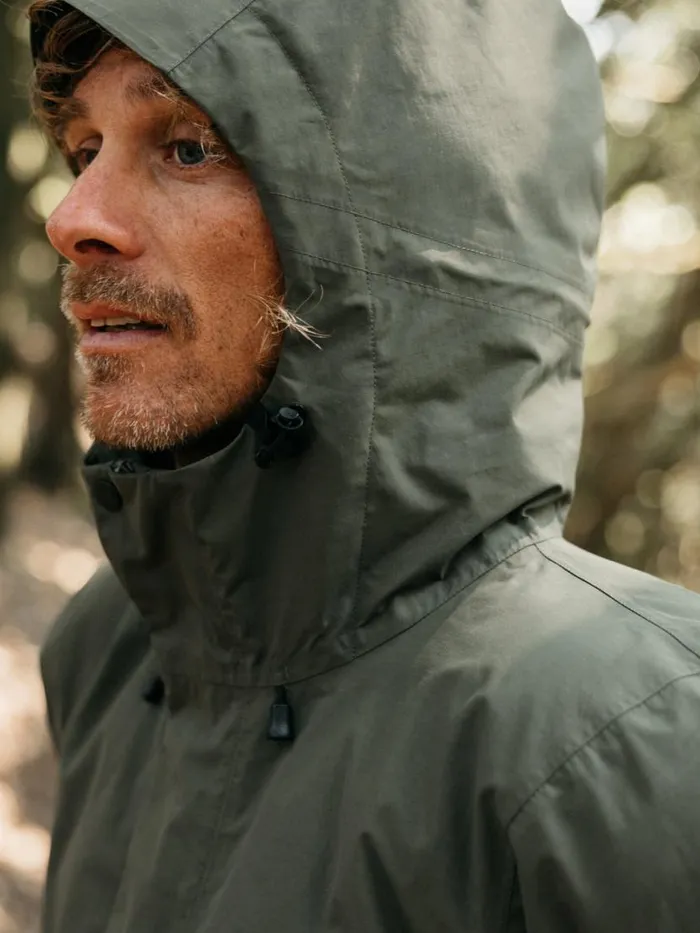 Men Caelus Waterproof Parka Olive Finisterre Jackets Coats and Gilets