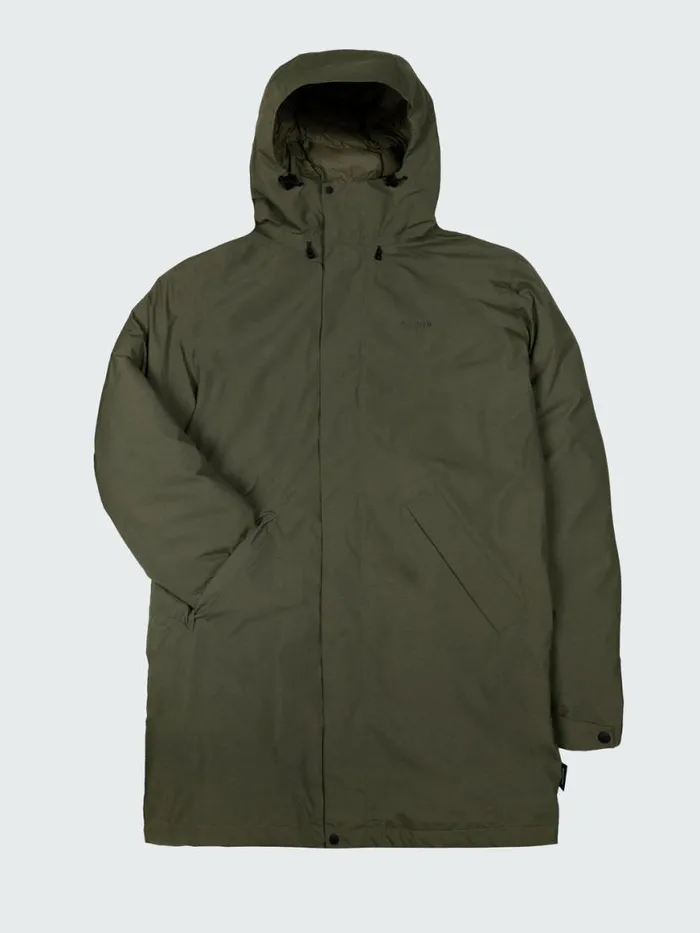 Men Caelus Waterproof Parka Olive Finisterre Jackets Coats and Gilets