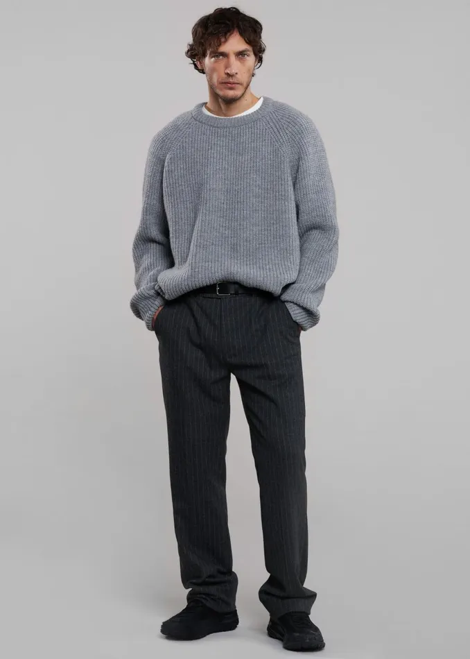 Men Carter Crew Neck Sweater 8211 Grey The Frankie Shop Knitwear