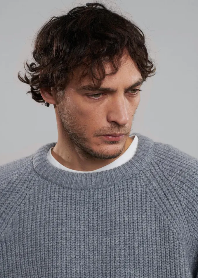 Men Carter Crew Neck Sweater 8211 Grey The Frankie Shop Knitwear