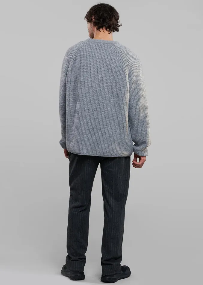 Men Carter Crew Neck Sweater 8211 Grey The Frankie Shop Knitwear