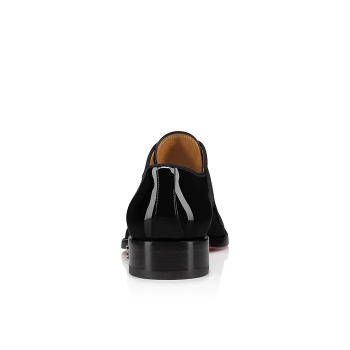 Men Chambeliss Derbies 8211 Patent Calf Leather 8211 Black Christian Louboutin Buckles and Laceups