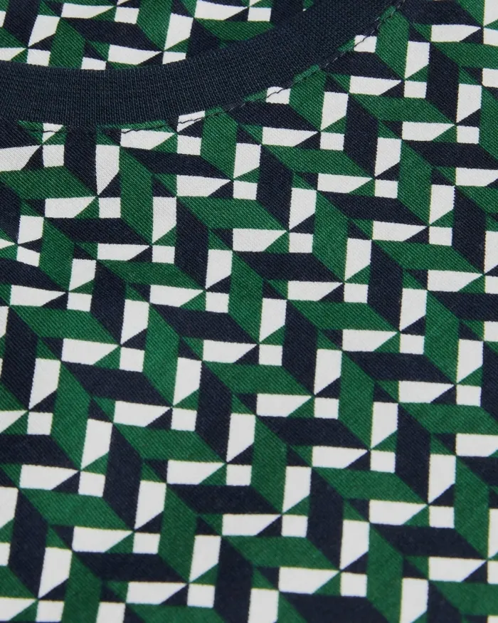 Men CHETEL 8211 Short Sleeve Geometric Print TShirt Green Ted Baker Tops Men CHETEL 8211 Short Sleeve Geometric Print TShirt Green Ted Baker Tops