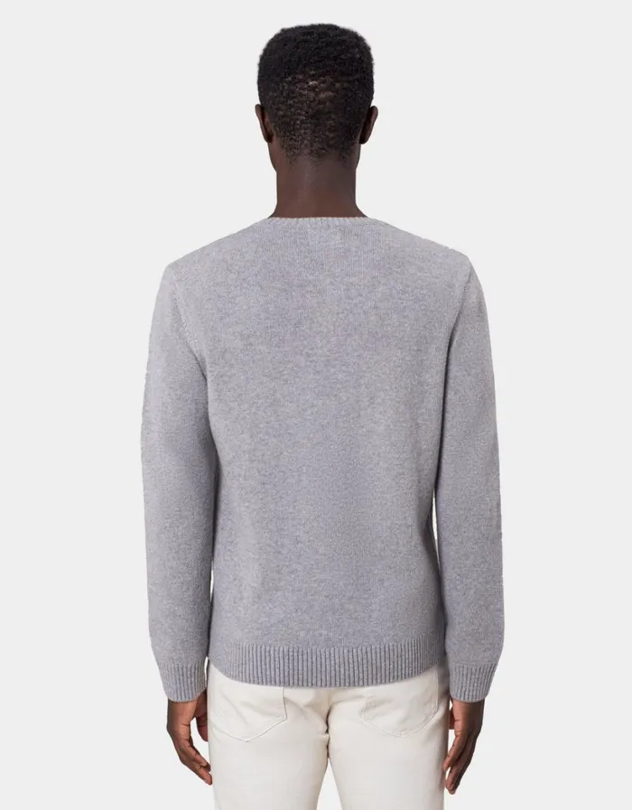 Men Classic Merino Wool Crew Deep Black Colorful Standard Knit Sweaters