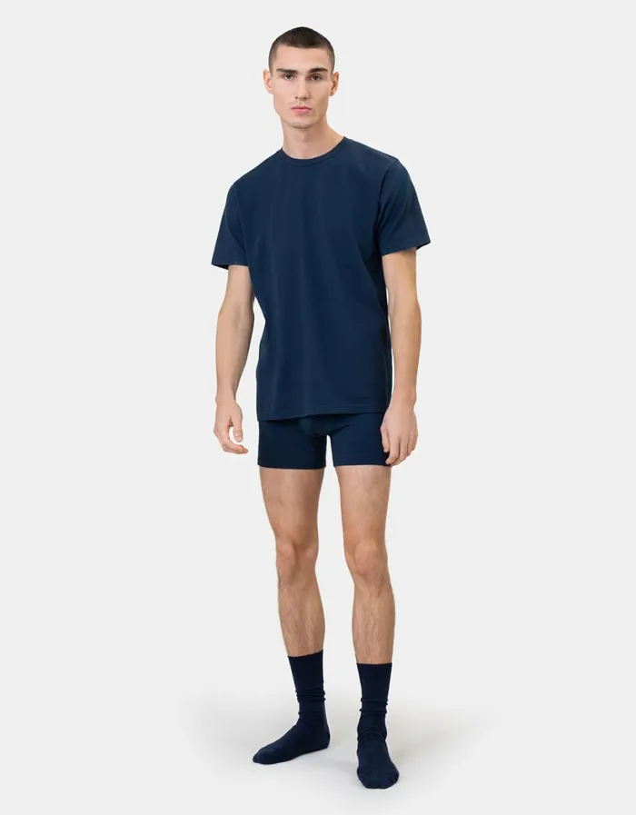 Men Classic Organic Boxer Briefs Navy Blue Colorful Standard Underwear