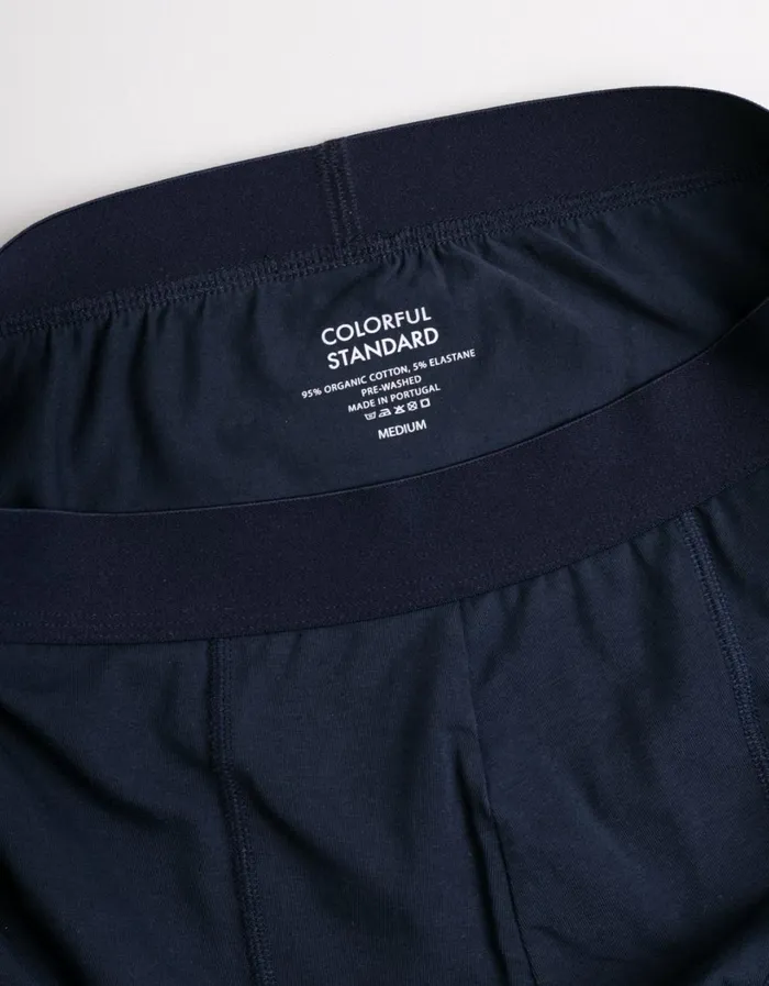 Men Classic Organic Boxer Briefs Navy Blue Colorful Standard Underwear