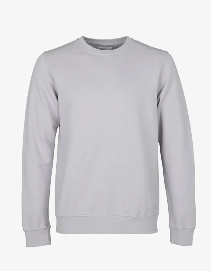 Men Classic Organic Crew Limestone Grey Colorful Standard Crewneck Sweatshirts