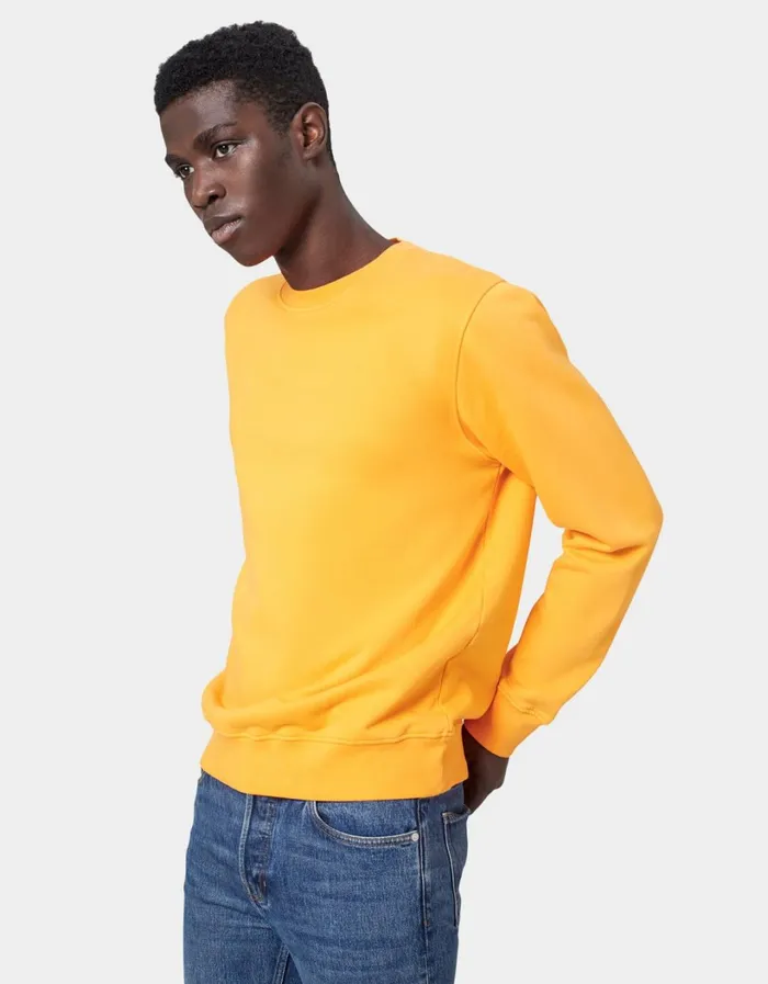 Men Classic Organic Crew Limestone Grey Colorful Standard Crewneck Sweatshirts