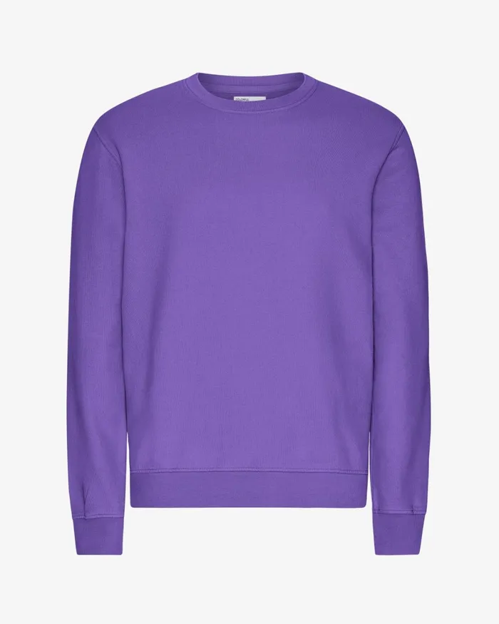 Men Classic Organic Crew Ultra Violet Colorful Standard Crewneck Sweatshirts