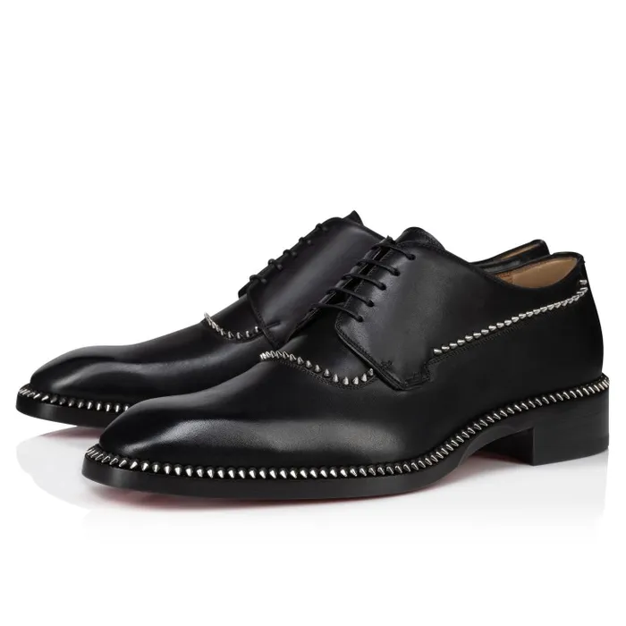 Men Cocoriclou Derbies 8211 Calf Leather 8211 Black Christian Louboutin Buckles and Laceups