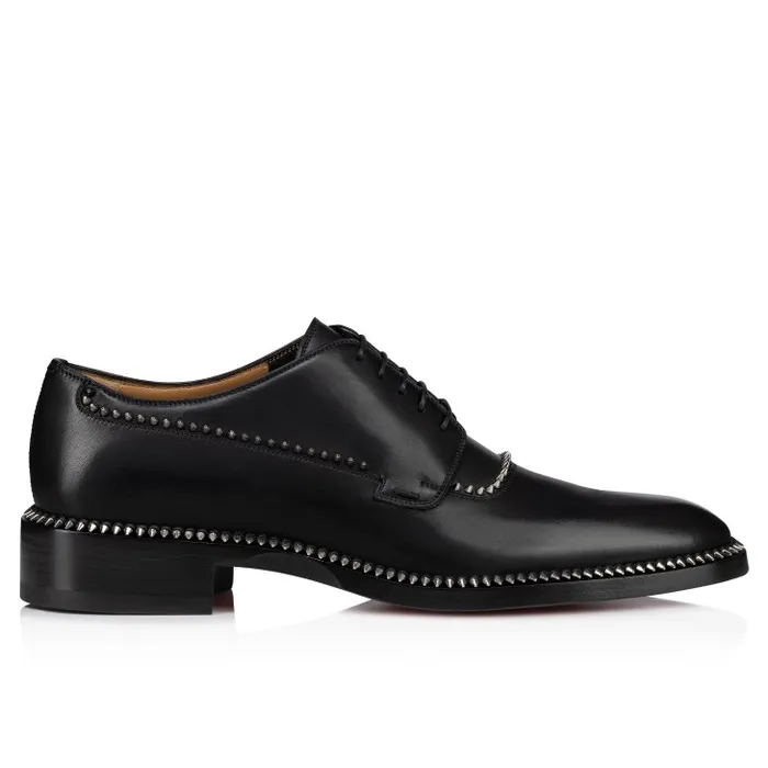 Men Cocoriclou Derbies 8211 Calf Leather 8211 Black Christian Louboutin Buckles and Laceups
