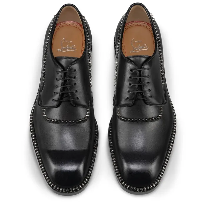 Men Cocoriclou Derbies 8211 Calf Leather 8211 Black Christian Louboutin Buckles and Laceups