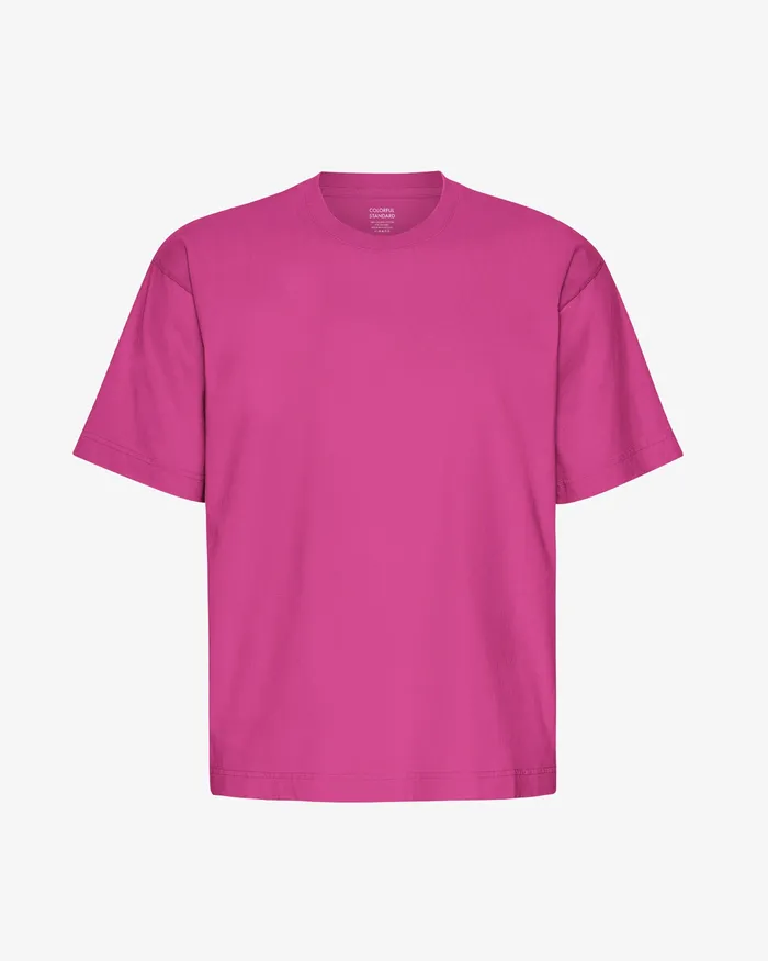 Men Colorfulstandard Oversized Organic TShirt 8211 Magenta Blaze TShirts