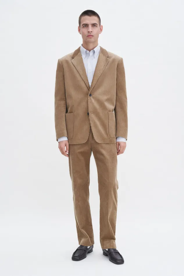 Men Corduroy Patch Pocket Blazer Dark Beige Filippa K Tailoring