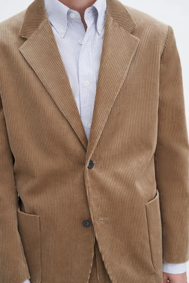 Men Corduroy Patch Pocket Blazer Dark Beige Filippa K Tailoring