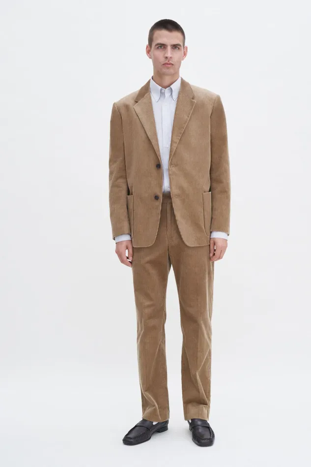 Men Corduroy Patch Pocket Blazer Dark Beige Filippa K Tailoring