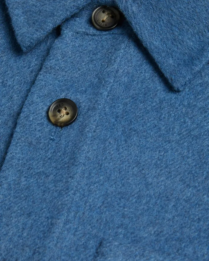 Men DALCH 8211 Wool Blend Overshirt Medium Blue Ted Baker Shirts