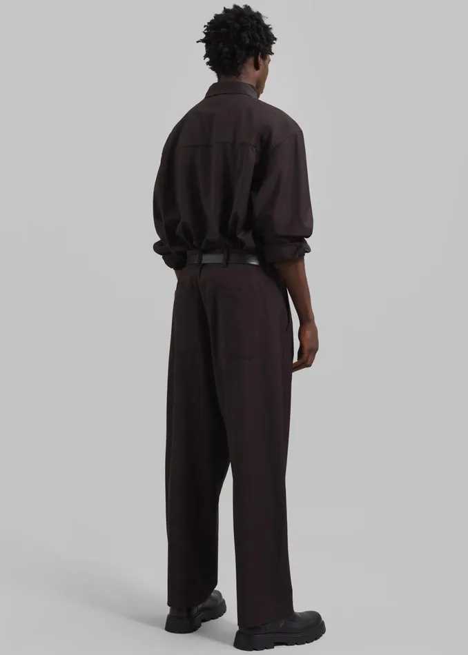Men Dalton Wool Blend Trousers 8211 Brown The Frankie Shop Bottoms