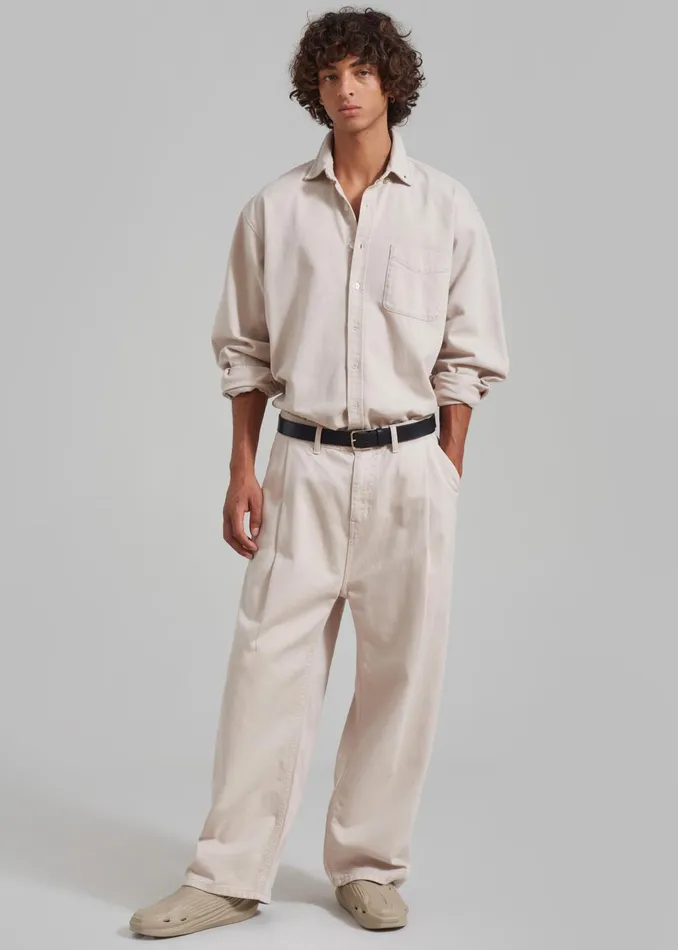 Men Drew Denim Pants 8211 Natural The Frankie Shop Bottoms