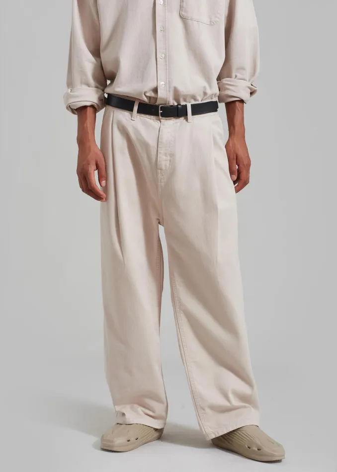 Men Drew Denim Pants 8211 Natural The Frankie Shop Bottoms