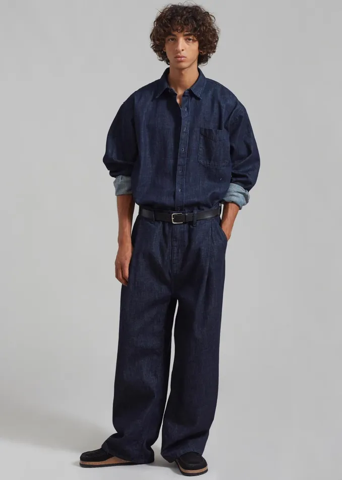 Men Drew Denim Pants 8211 Raw Wash The Frankie Shop Bottoms