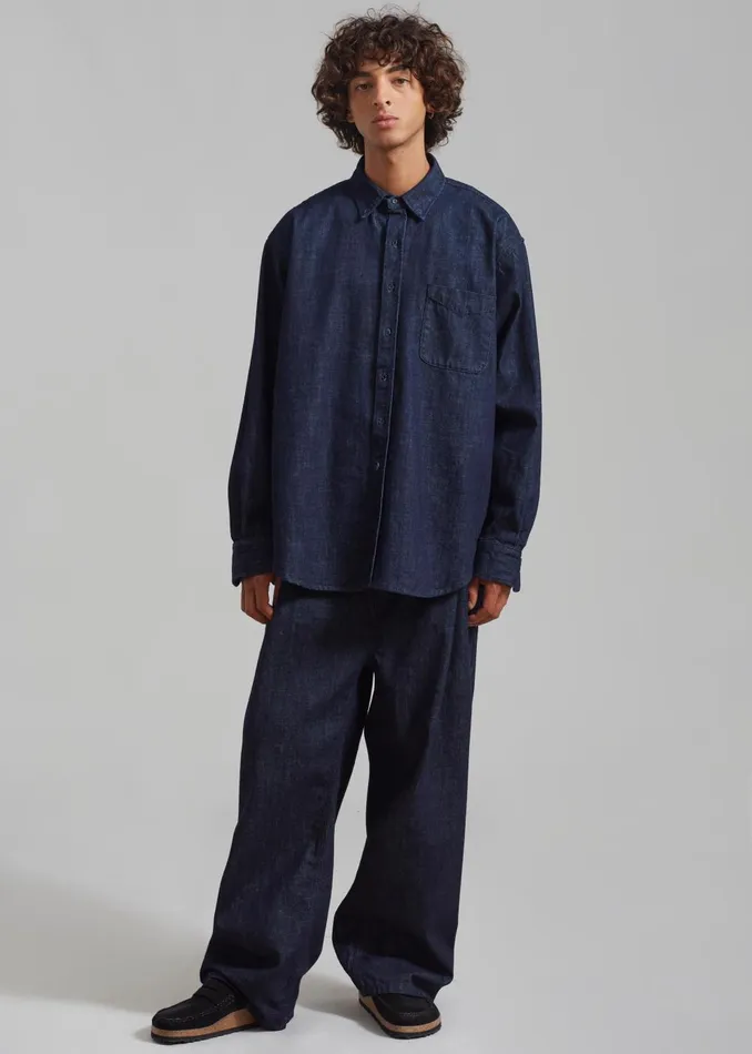 Men Drew Denim Pants 8211 Raw Wash The Frankie Shop Bottoms