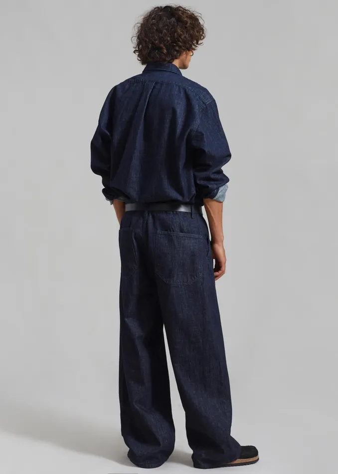 Men Drew Denim Pants 8211 Raw Wash The Frankie Shop Bottoms